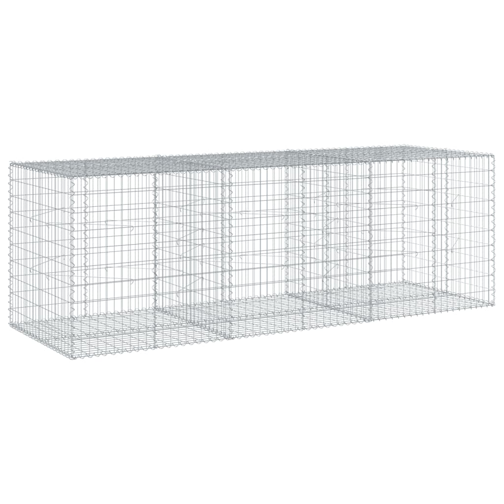 Gabionkurv med deksel 300x100x100 cm galvanisert jern