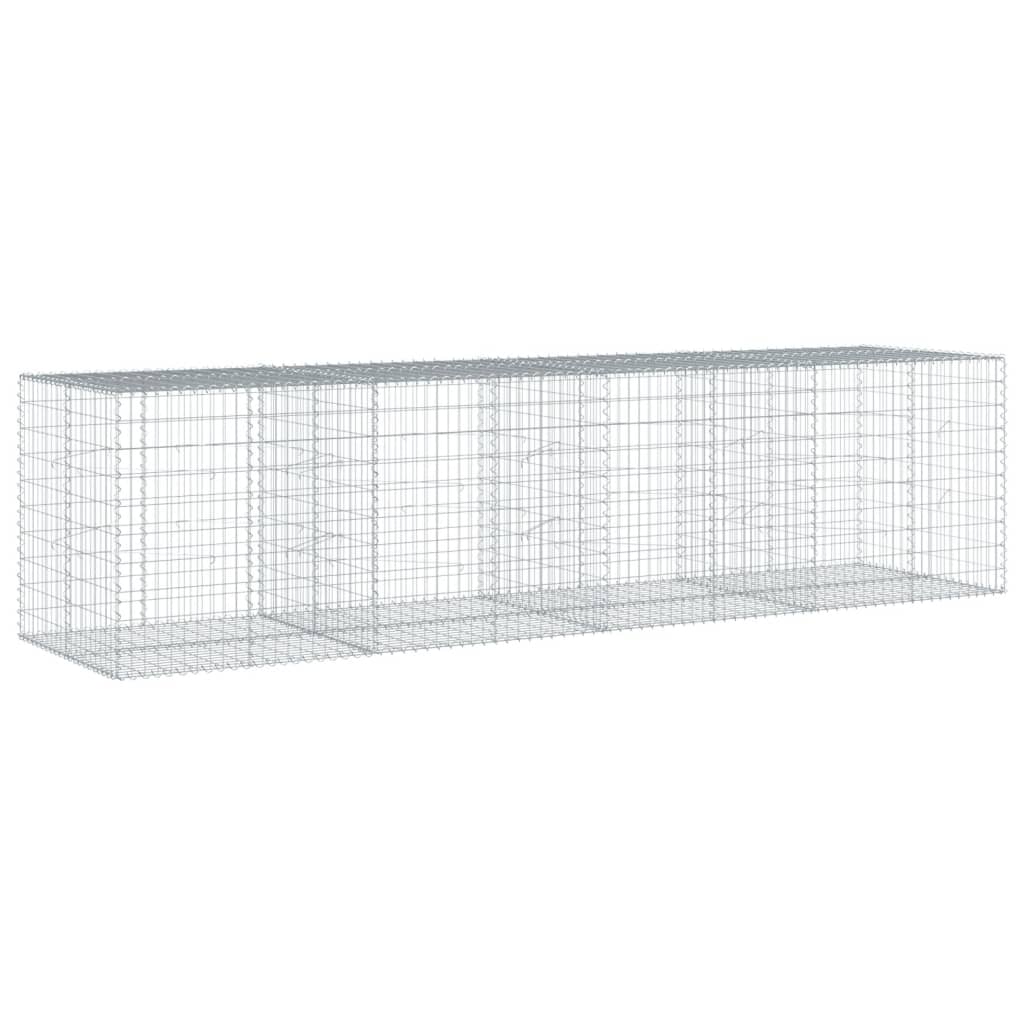 Gabionkurv med deksel 400x100x100 cm galvanisert jern