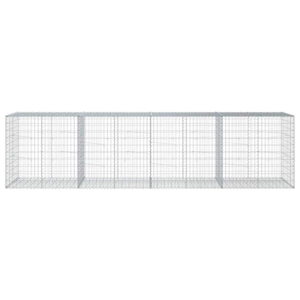 Gabionkurv med deksel 400x100x100 cm galvanisert jern
