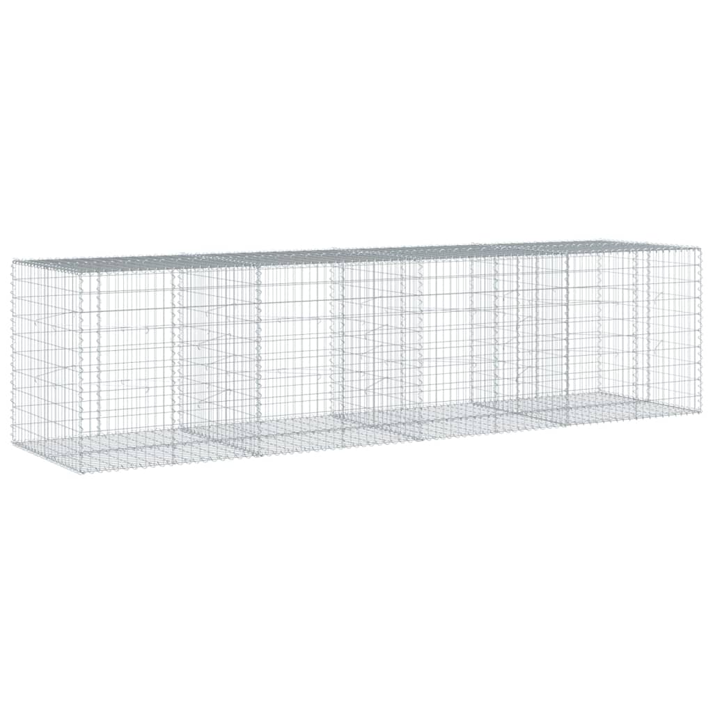 Gabionkurv med deksel 400x100x100 cm galvanisert jern
