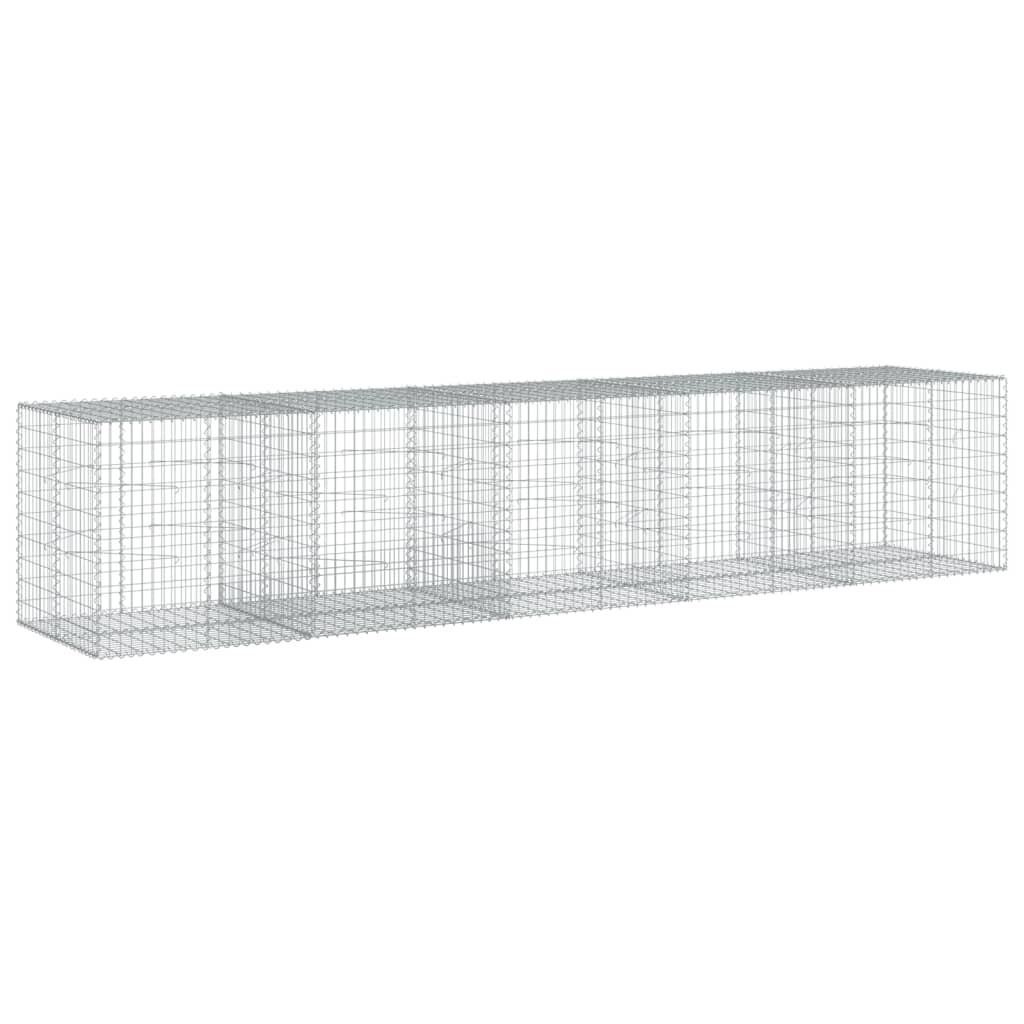Gabionkurv med deksel 500x100x100 cm galvanisert jern