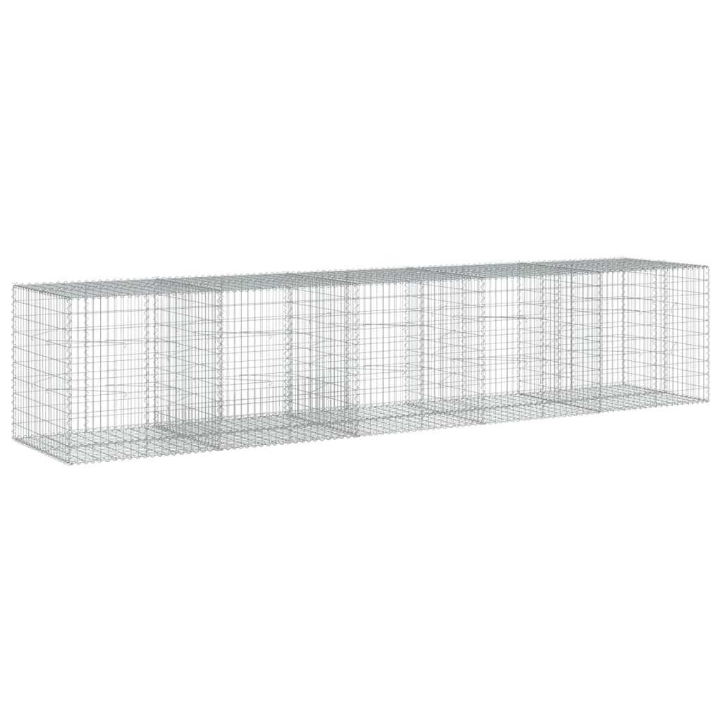 Gabionkurv med deksel 500x100x100 cm galvanisert jern