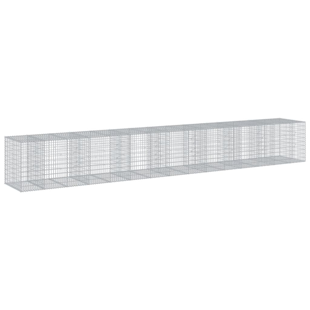 Gabionkurv med deksel 750x100x100 cm galvanisert jern