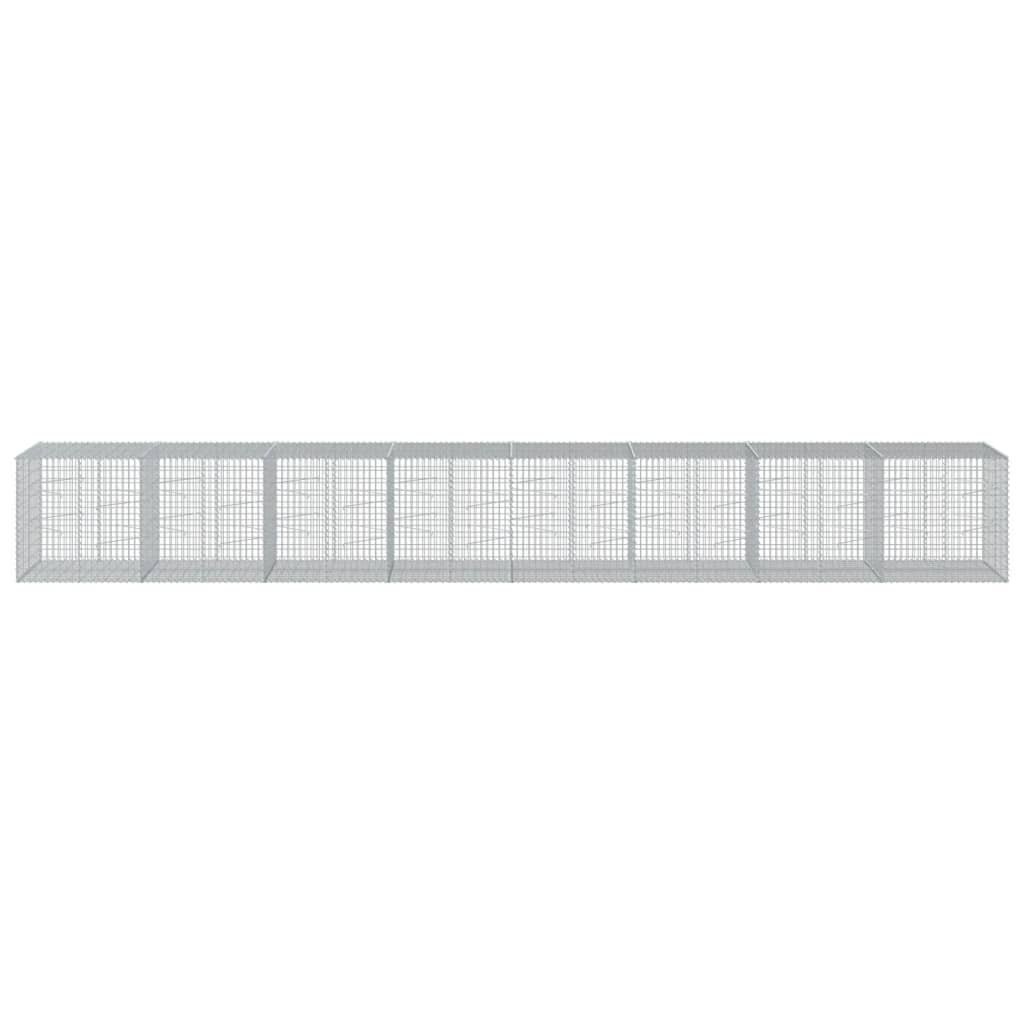 Gabionkurv med deksel 800x100x100 cm galvanisert jern