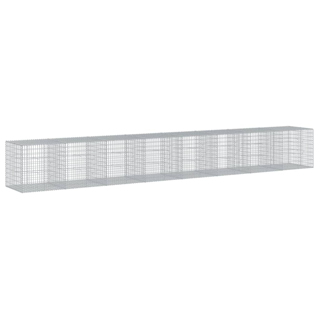 Gabionkurv med deksel 800x100x100 cm galvanisert jern