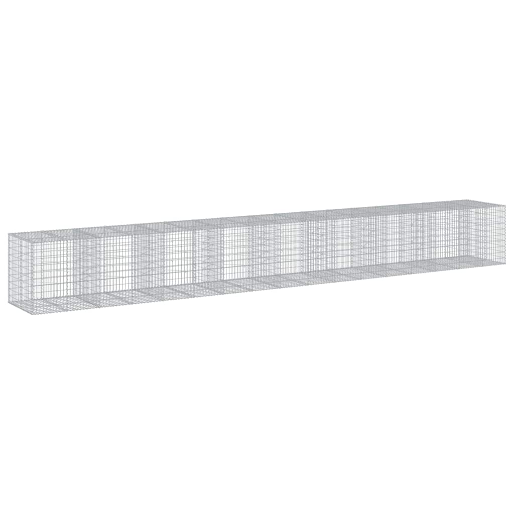Gabionkurv med deksel 850x100x100 cm galvanisert jern