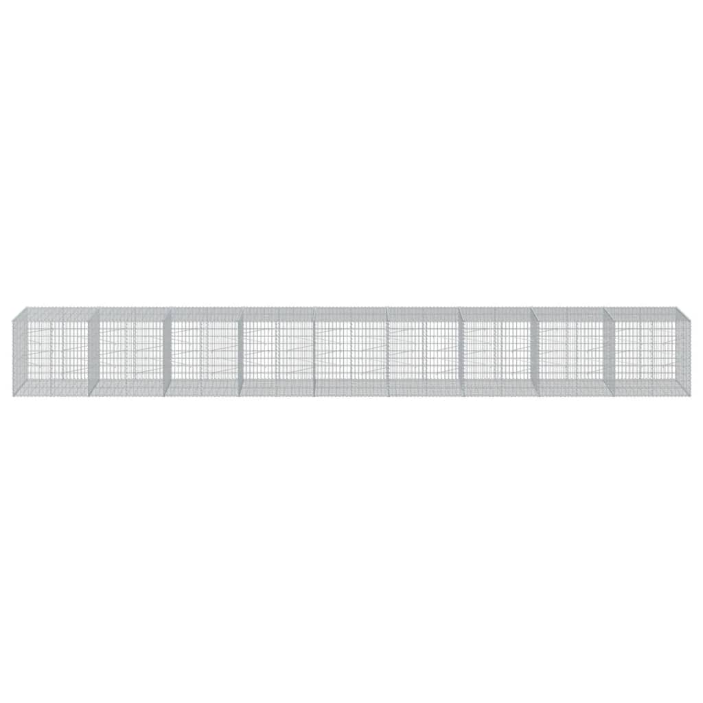 Gabionkurv med deksel 900x100x100 cm galvanisert jern