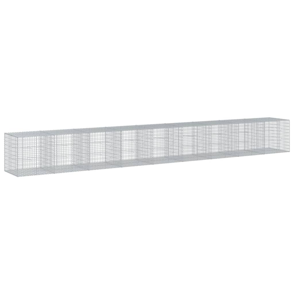 Gabionkurv med deksel 900x100x100 cm galvanisert jern