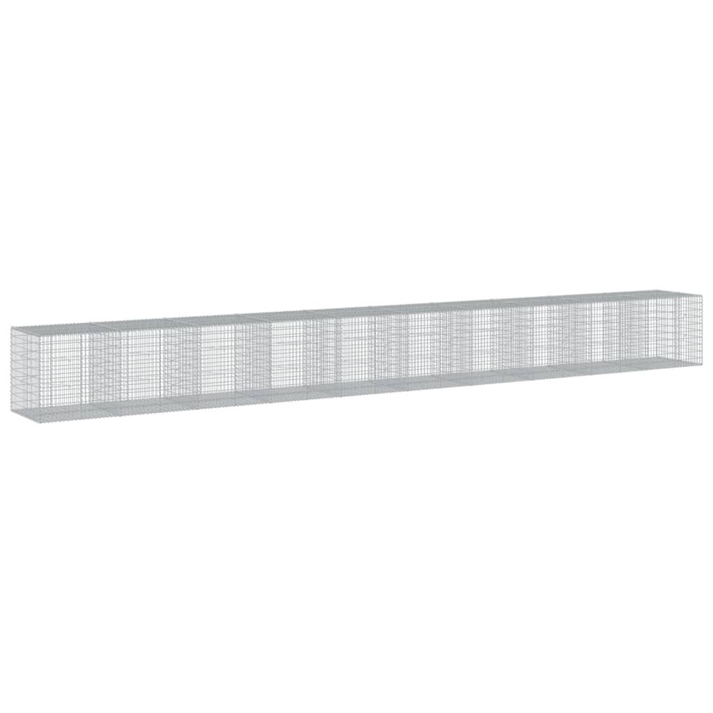 Gabionkurv med deksel 1000x100x100 cm galvanisert jern