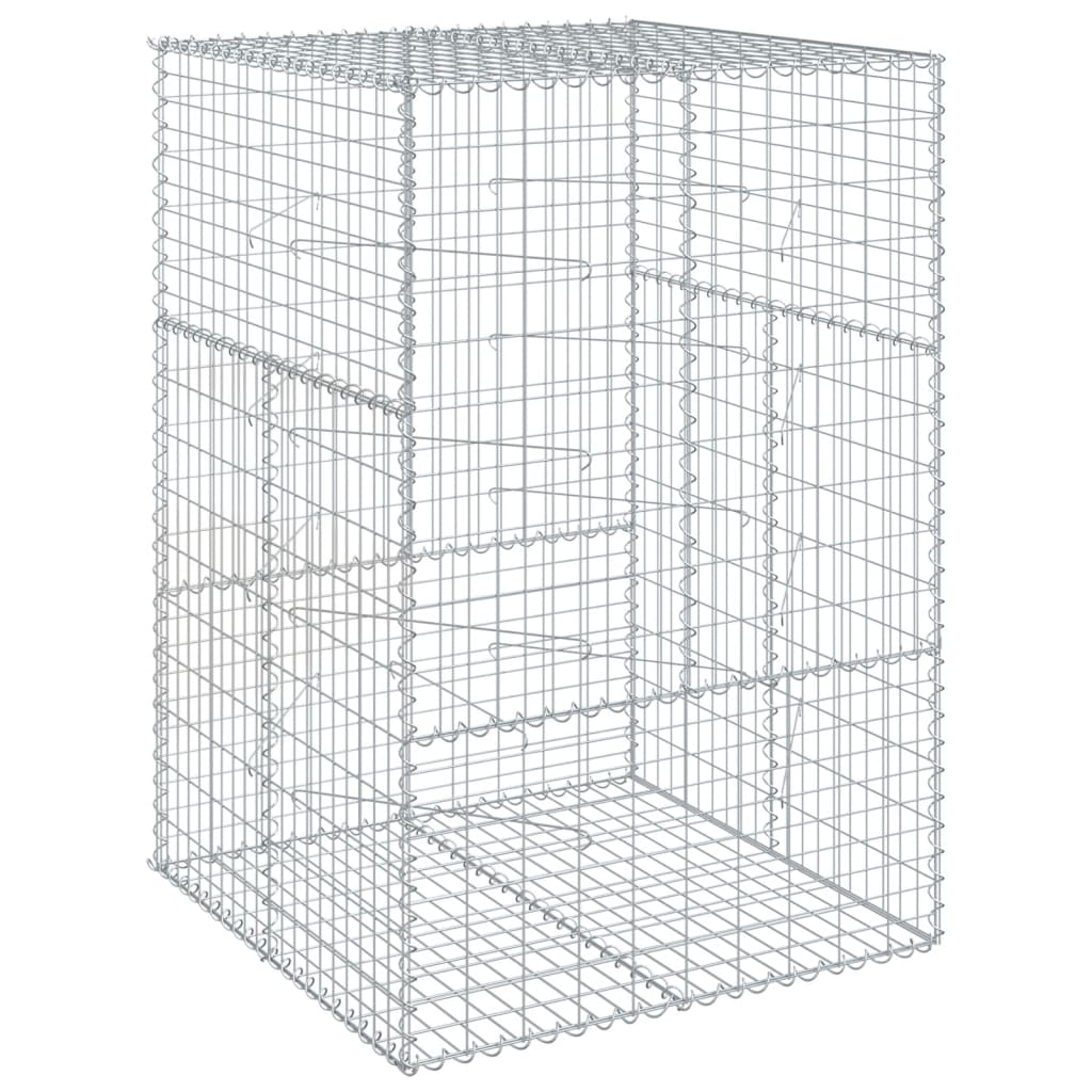 Gabionkurv med deksel 100x100x150 cm galvanisert jern