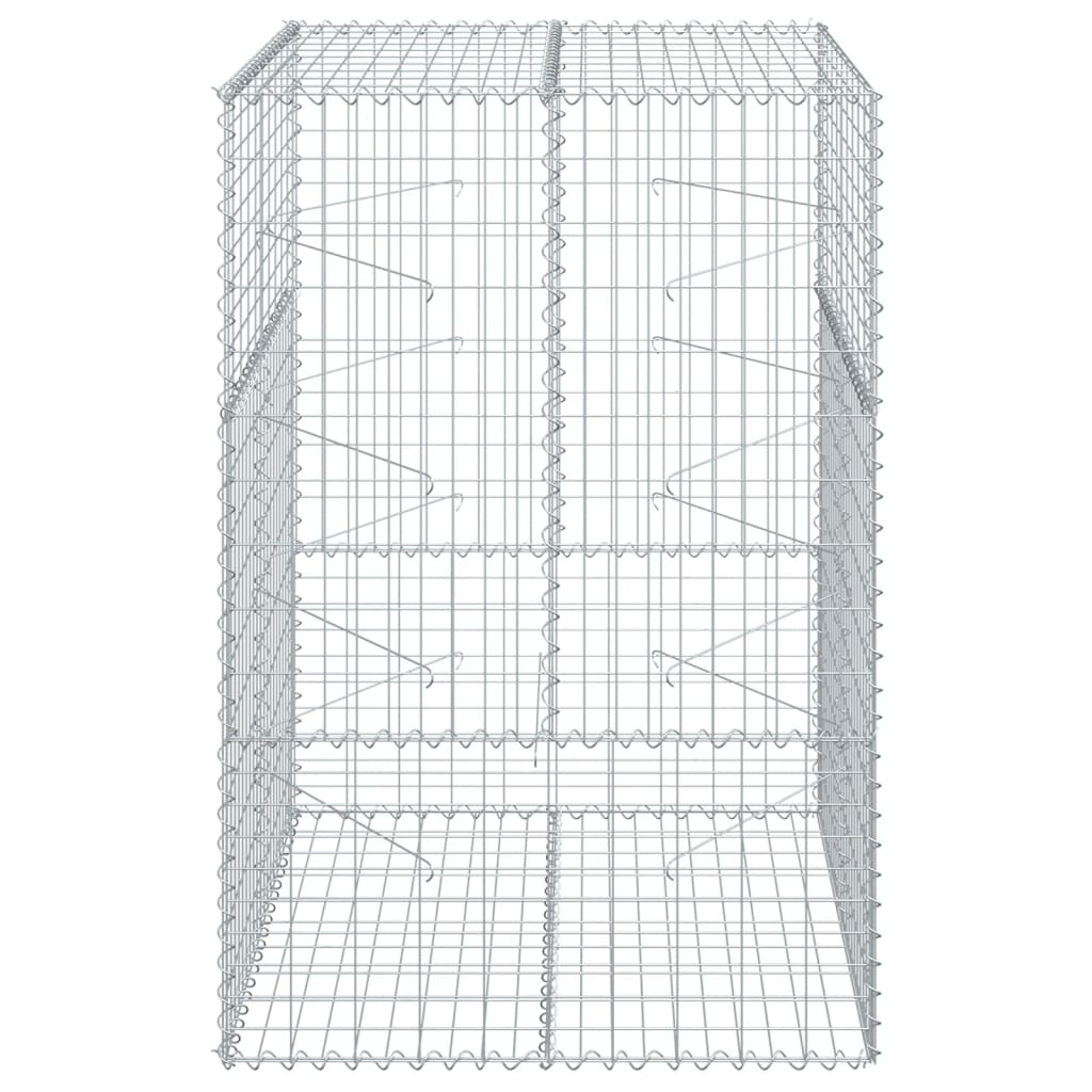 Gabionkurv med deksel 100x100x150 cm galvanisert jern