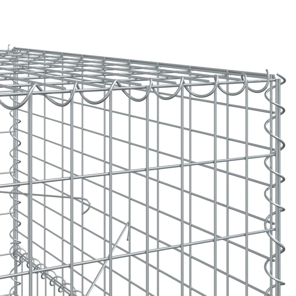 Gabionkurv med deksel 100x100x150 cm galvanisert jern