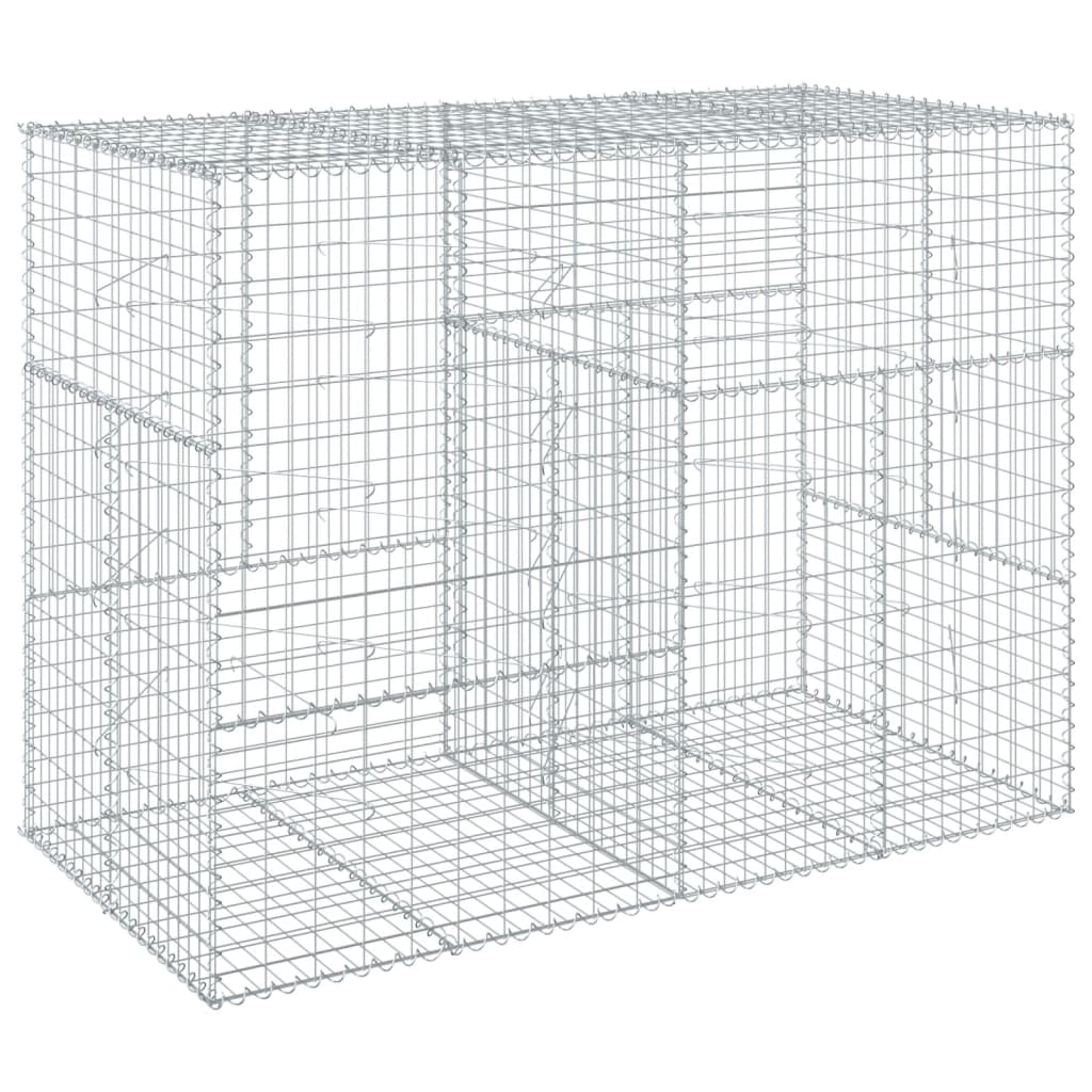 Gabionkurv med deksel 200x100x150 cm galvanisert jern