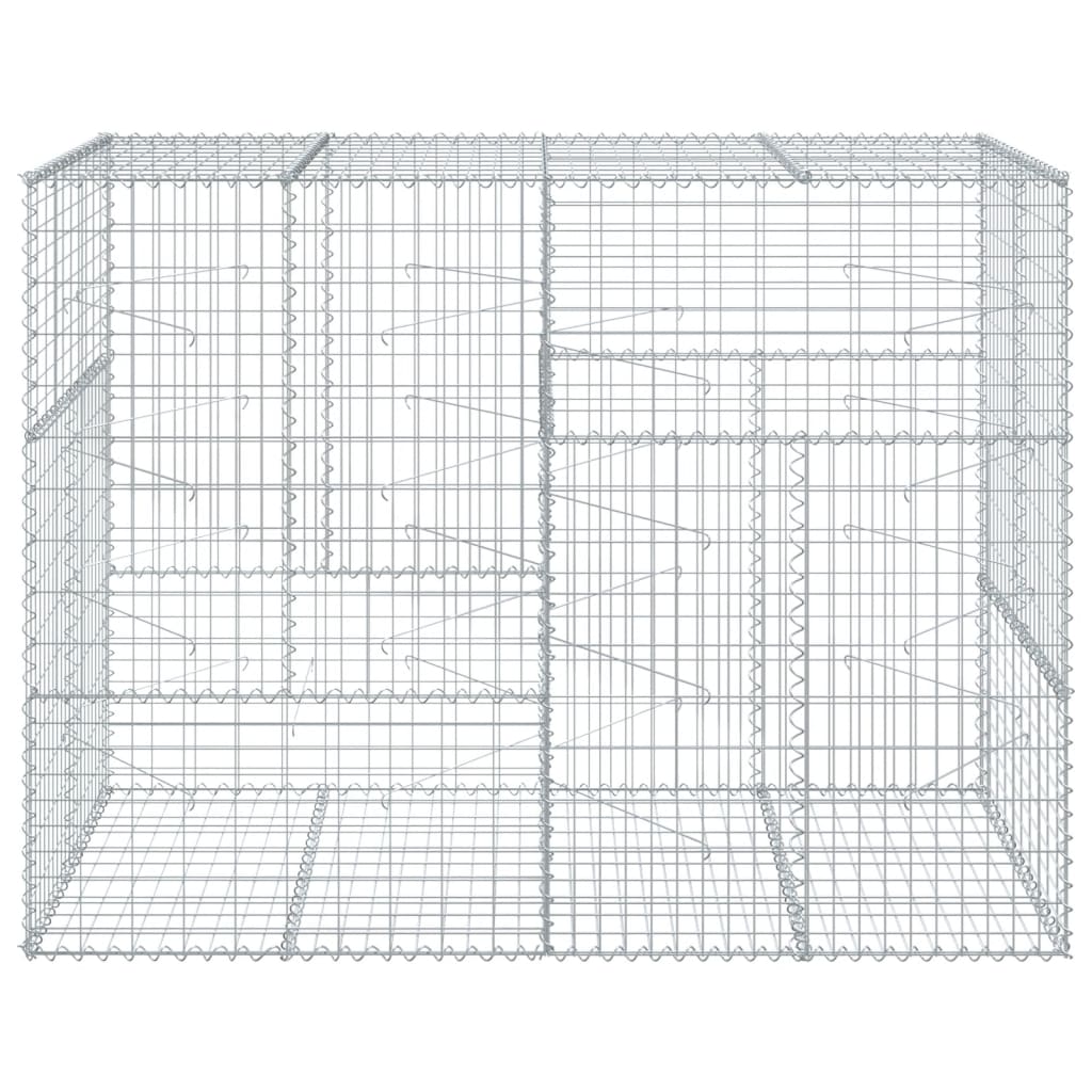 Gabionkurv med deksel 200x100x150 cm galvanisert jern
