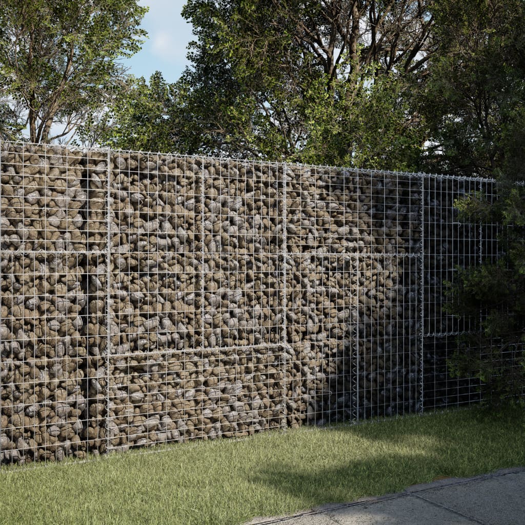 Gabionkurv med deksel 200x100x150 cm galvanisert jern