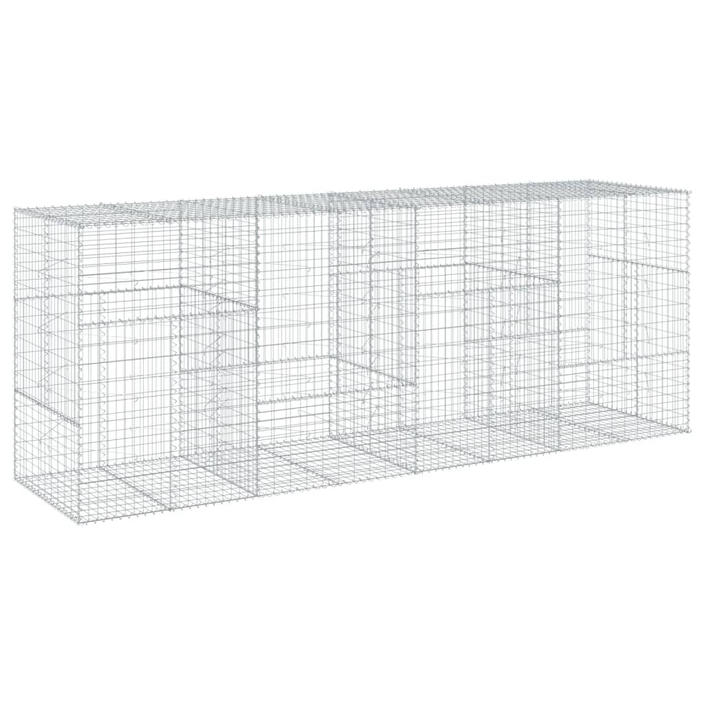 Gabionkurv med deksel 400x100x150 cm galvanisert jern