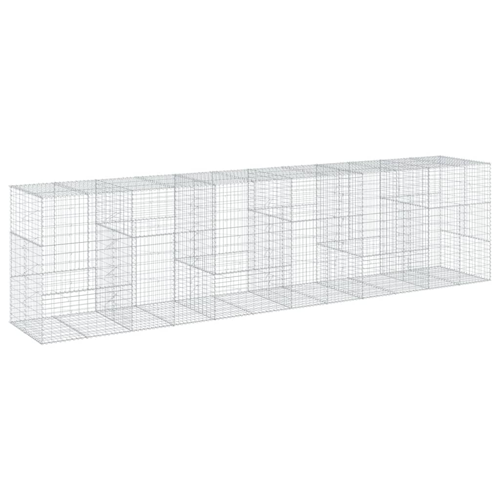 Gabionkurv med deksel 600x100x150 cm galvanisert jern