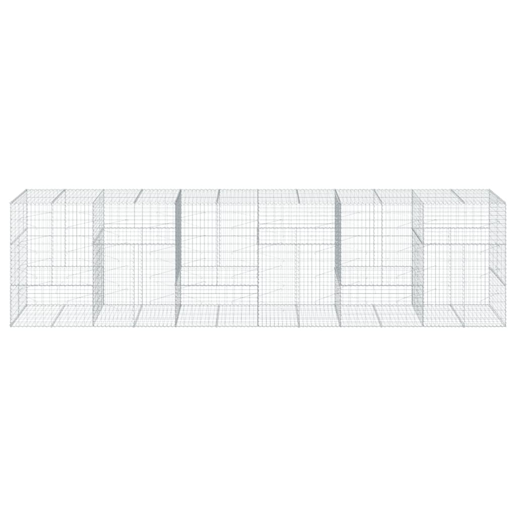 Gabionkurv med deksel 600x100x150 cm galvanisert jern