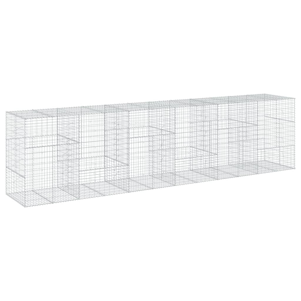Gabionkurv med deksel 600x100x150 cm galvanisert jern