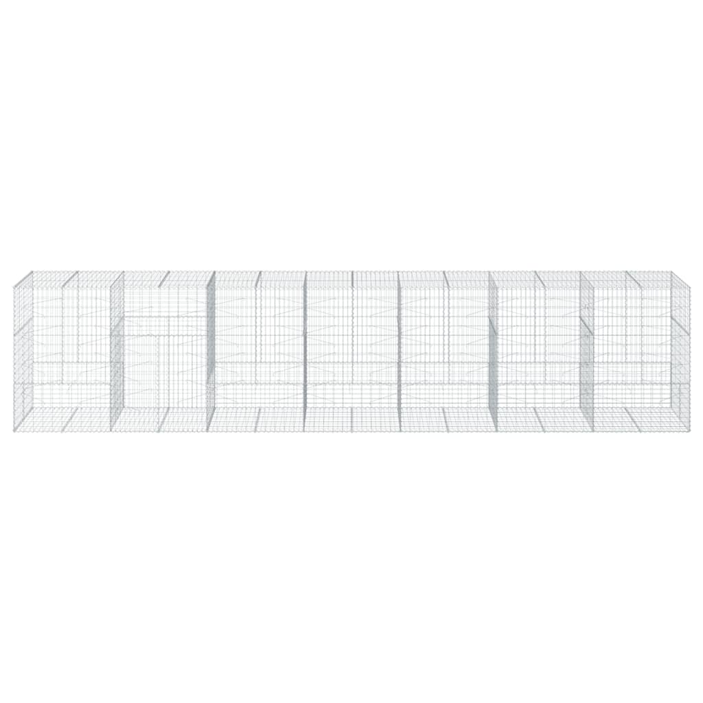 Gabionkurv med deksel 700x100x150 cm galvanisert jern