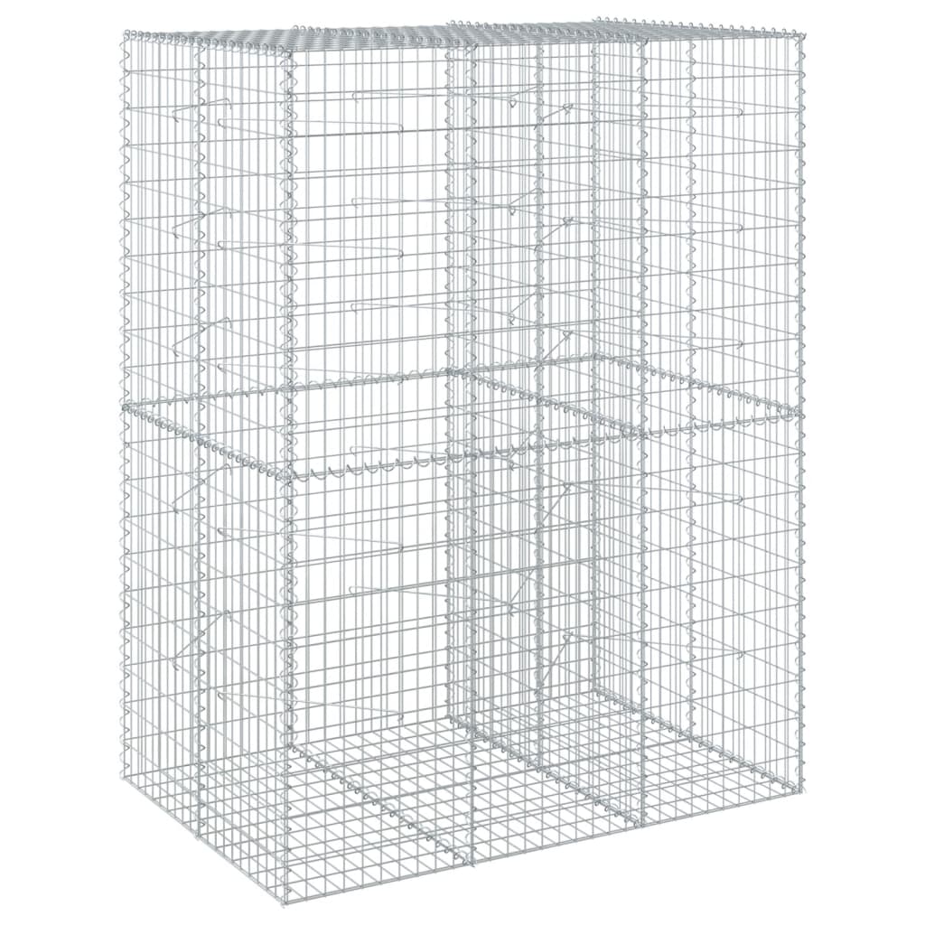 Gabionkurv med deksel 150x100x200 cm galvanisert jern