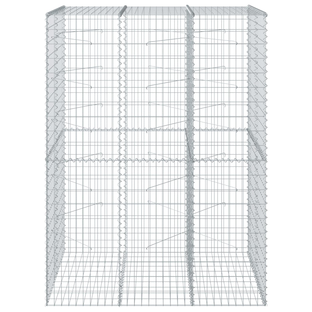 Gabionkurv med deksel 150x100x200 cm galvanisert jern