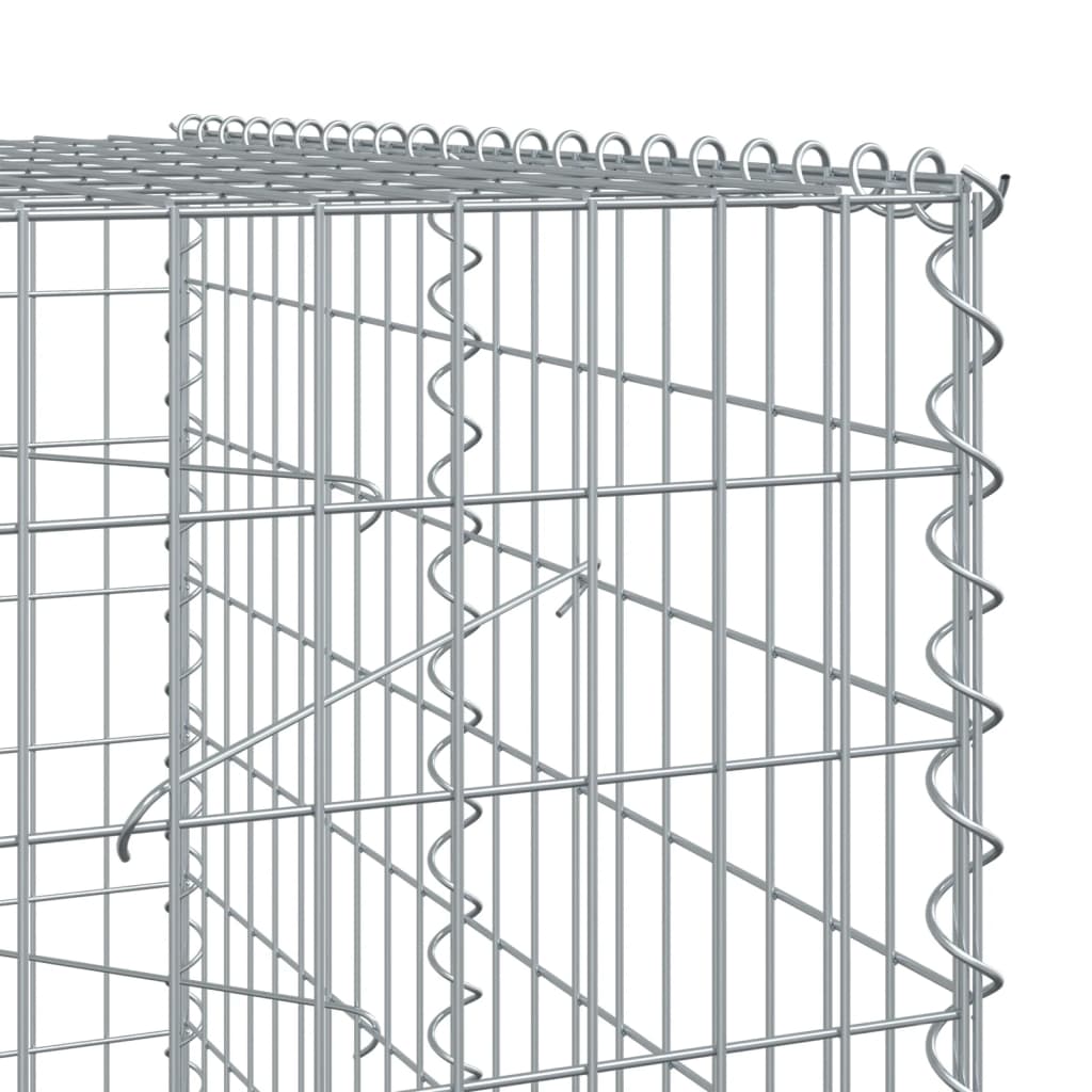 Gabionkurv med deksel 150x100x200 cm galvanisert jern