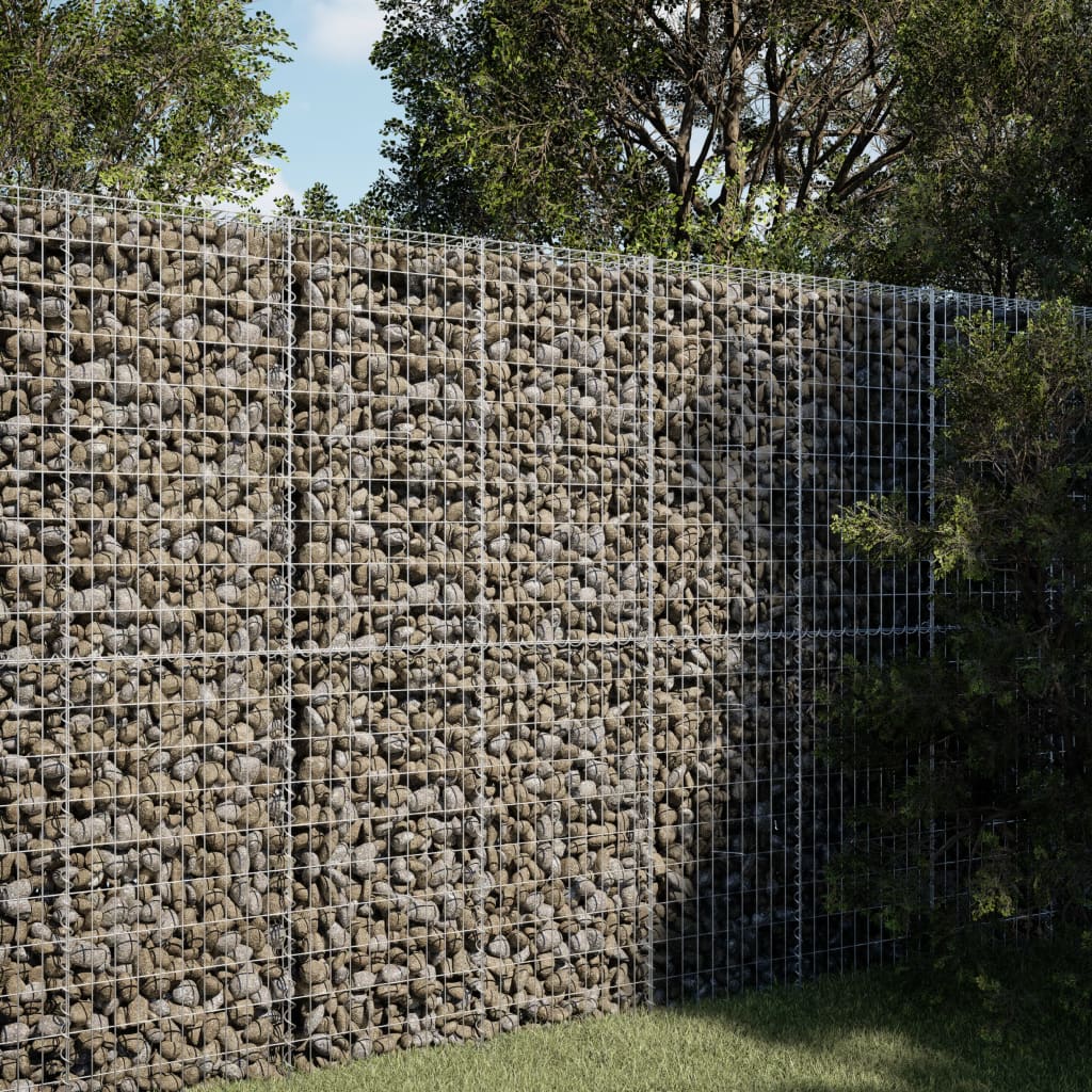 Gabionkurv med deksel 150x100x200 cm galvanisert jern