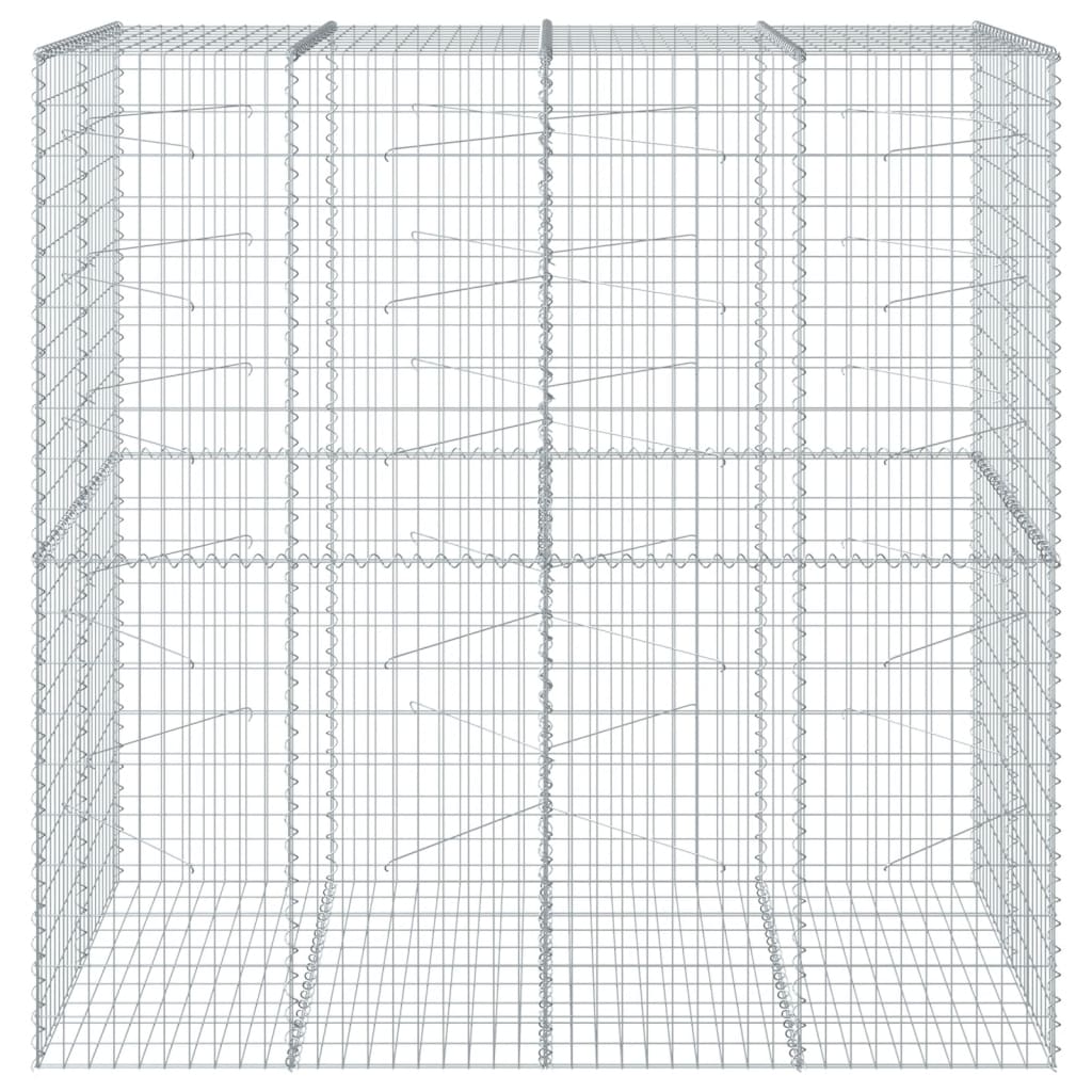 Gabionkurv med deksel 200x100x200 cm galvanisert jern