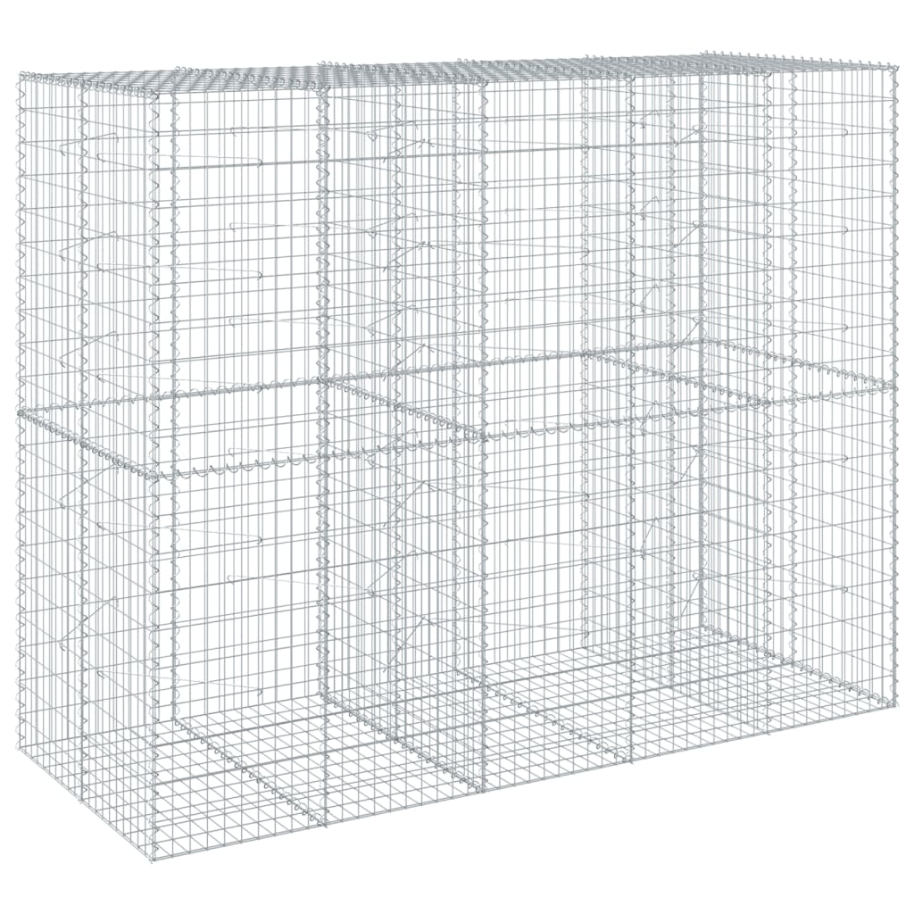 Gabionkurv med deksel 250x100x200 cm galvanisert jern