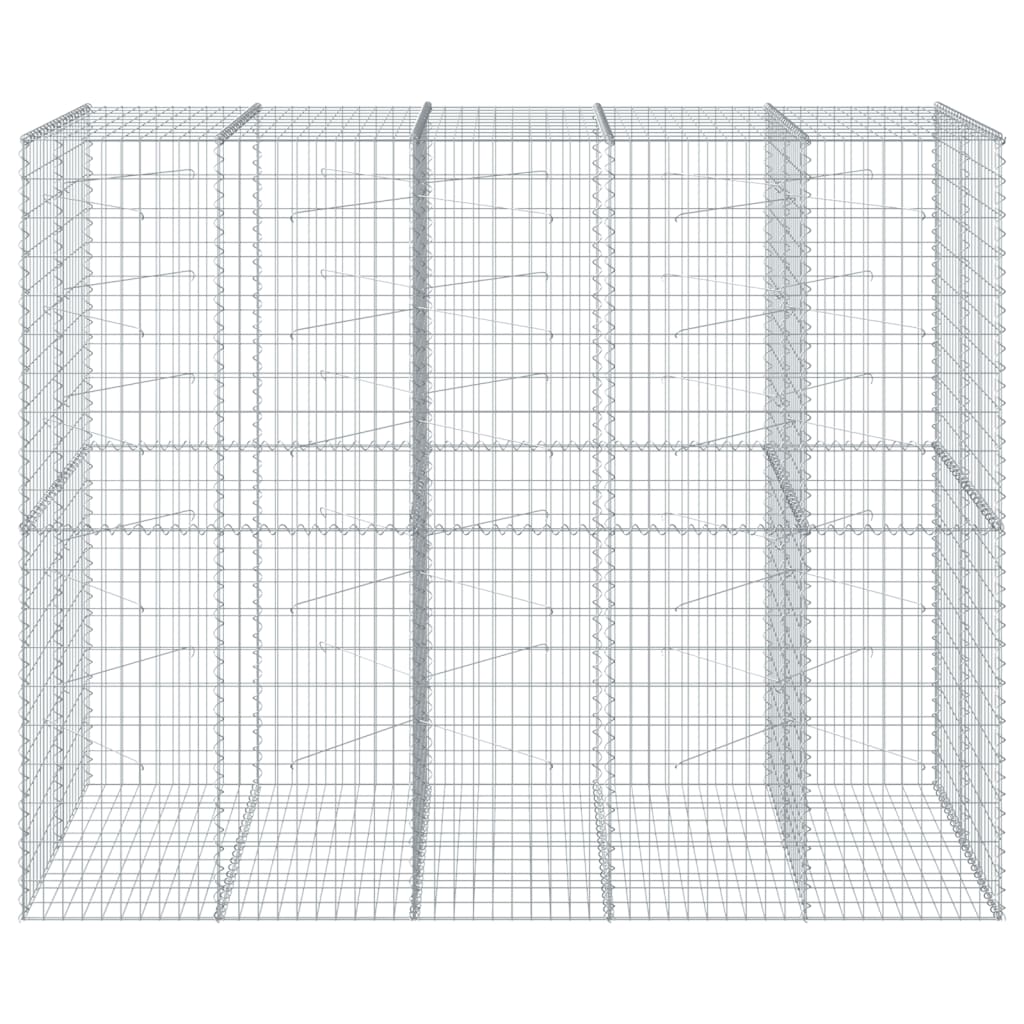Gabionkurv med deksel 250x100x200 cm galvanisert jern