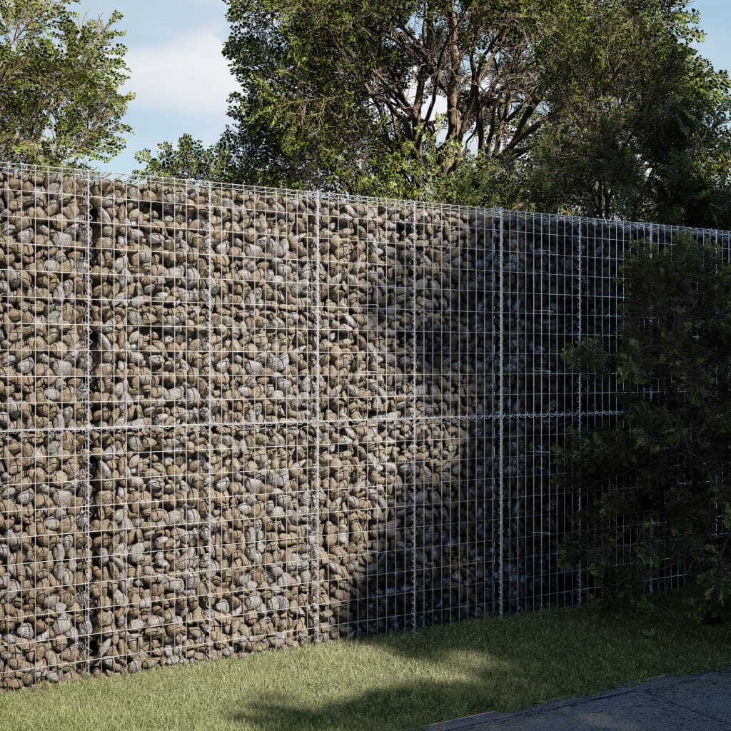 Gabionkurv med deksel 250x100x200 cm galvanisert jern