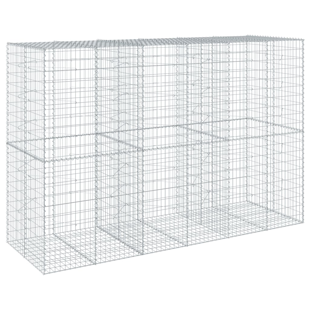 Gabionkurv med deksel 300x100x200 cm galvanisert jern