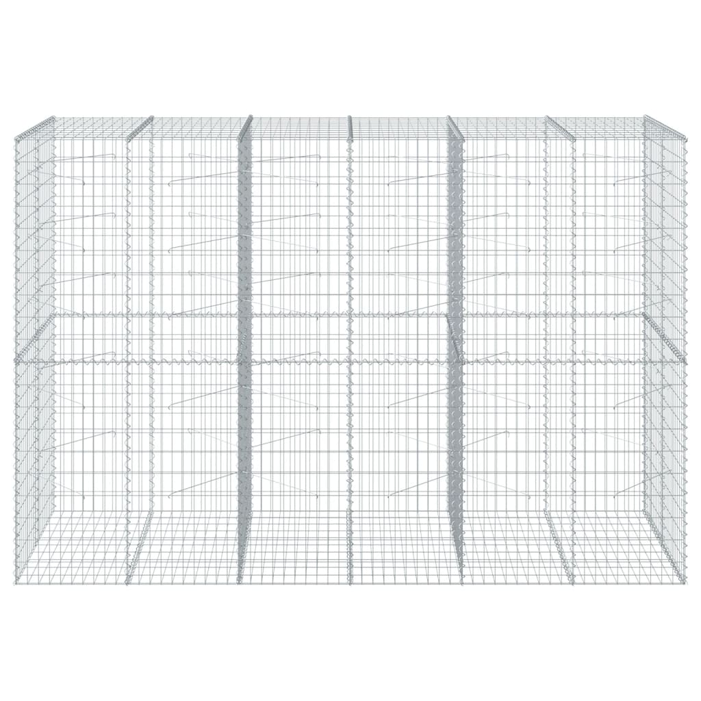 Gabionkurv med deksel 300x100x200 cm galvanisert jern
