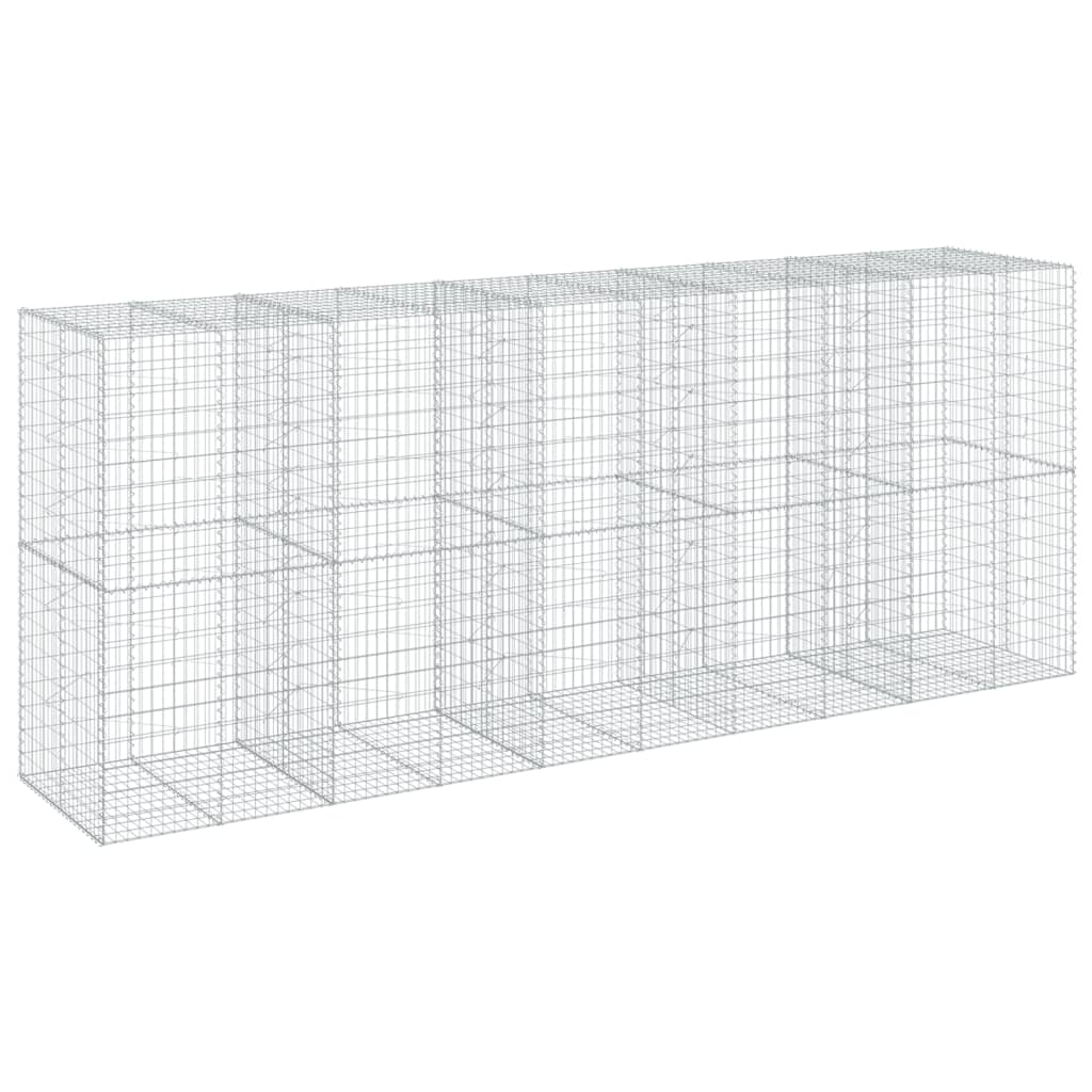 Gabionkurv med deksel 500x100x200 cm galvanisert jern