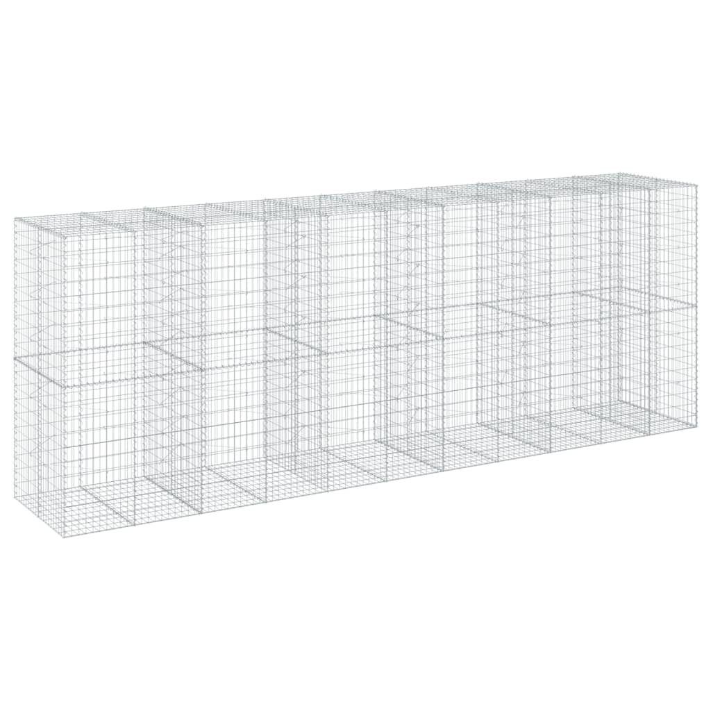 Gabionkurv med deksel 550x100x200 cm galvanisert jern