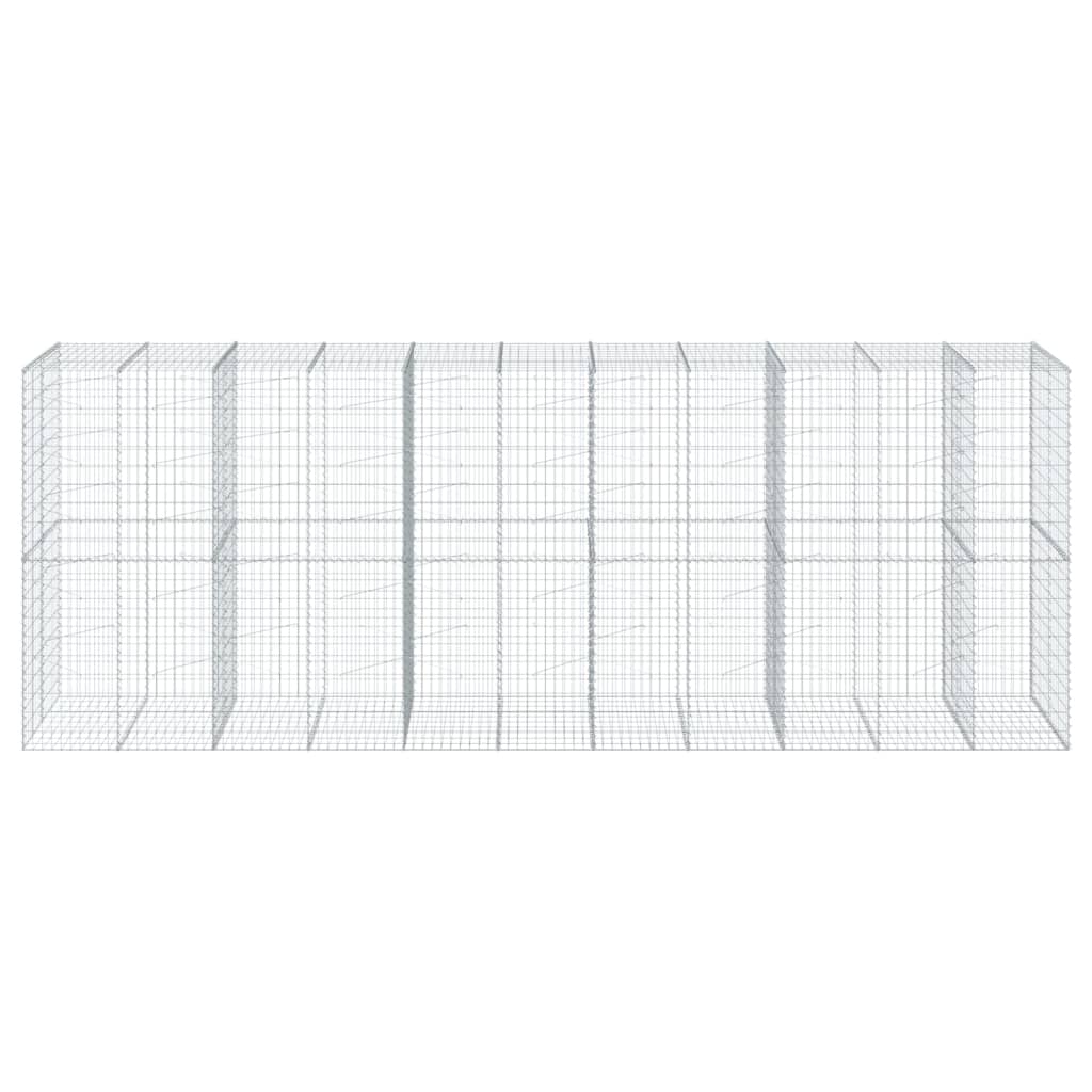 Gabionkurv med deksel 550x100x200 cm galvanisert jern