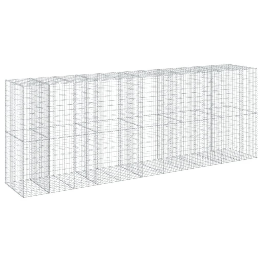 Gabionkurv med deksel 550x100x200 cm galvanisert jern