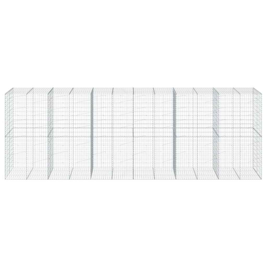 Gabionkurv med deksel 600x100x200 cm galvanisert jern
