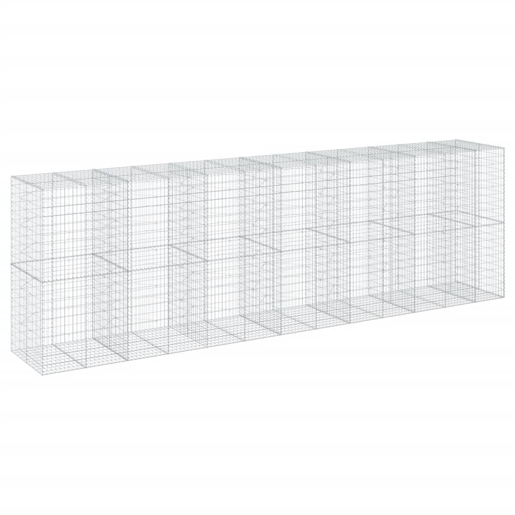 Gabionkurv med deksel 650x100x200 cm galvanisert jern