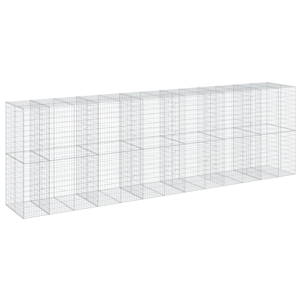 Gabionkurv med deksel 650x100x200 cm galvanisert jern