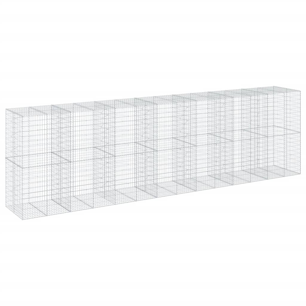 Gabionkurv med deksel 700x100x200 cm galvanisert jern
