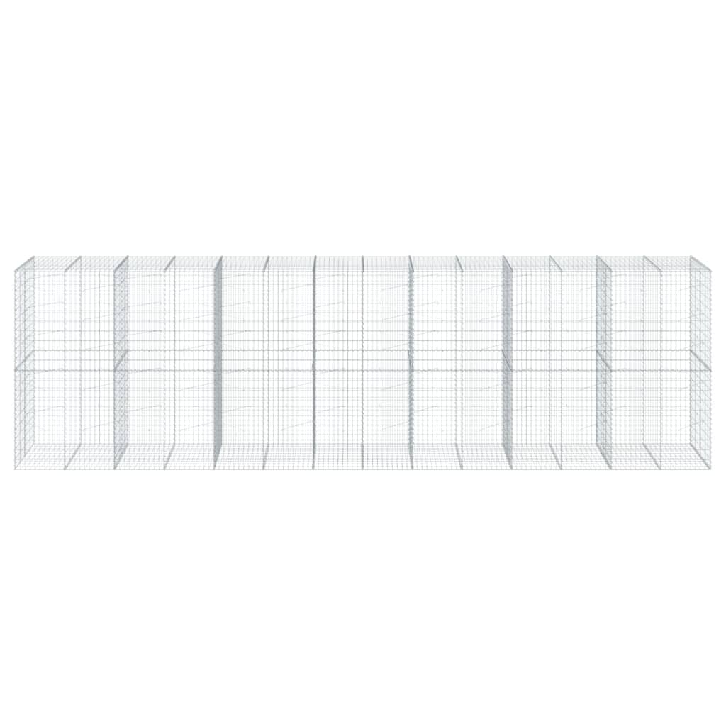 Gabionkurv med deksel 700x100x200 cm galvanisert jern