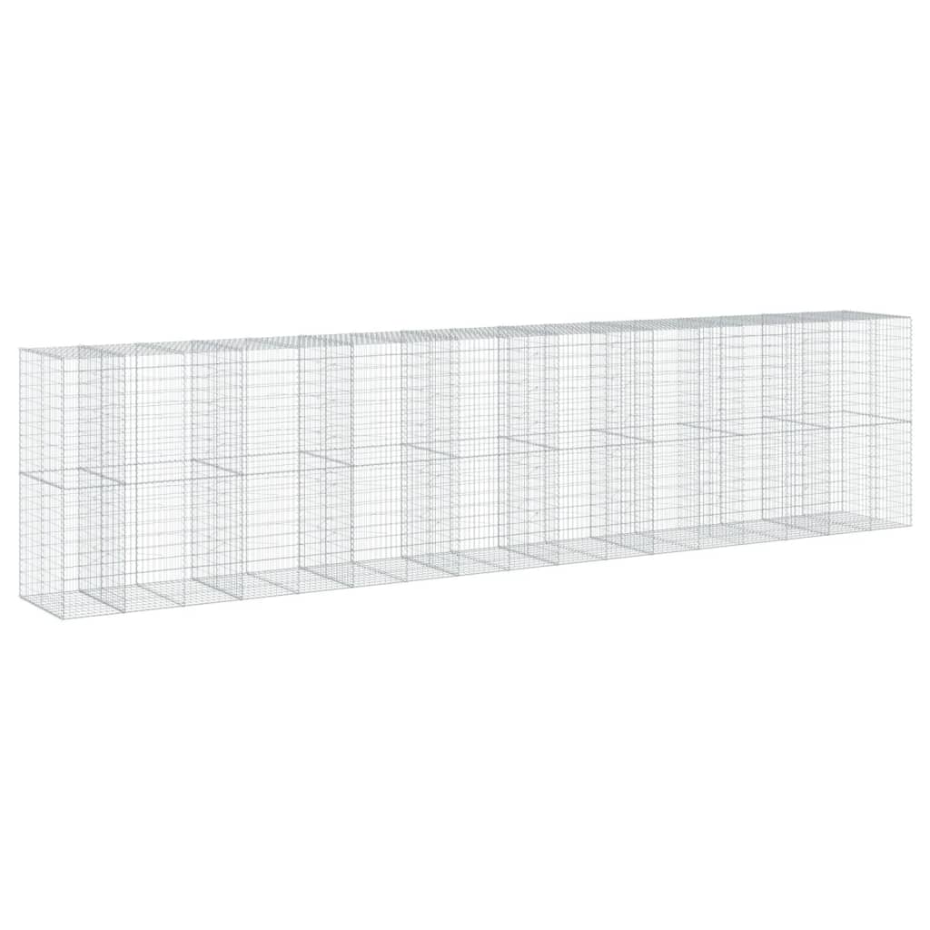 Gabionkurv med deksel 850x100x200 cm galvanisert jern