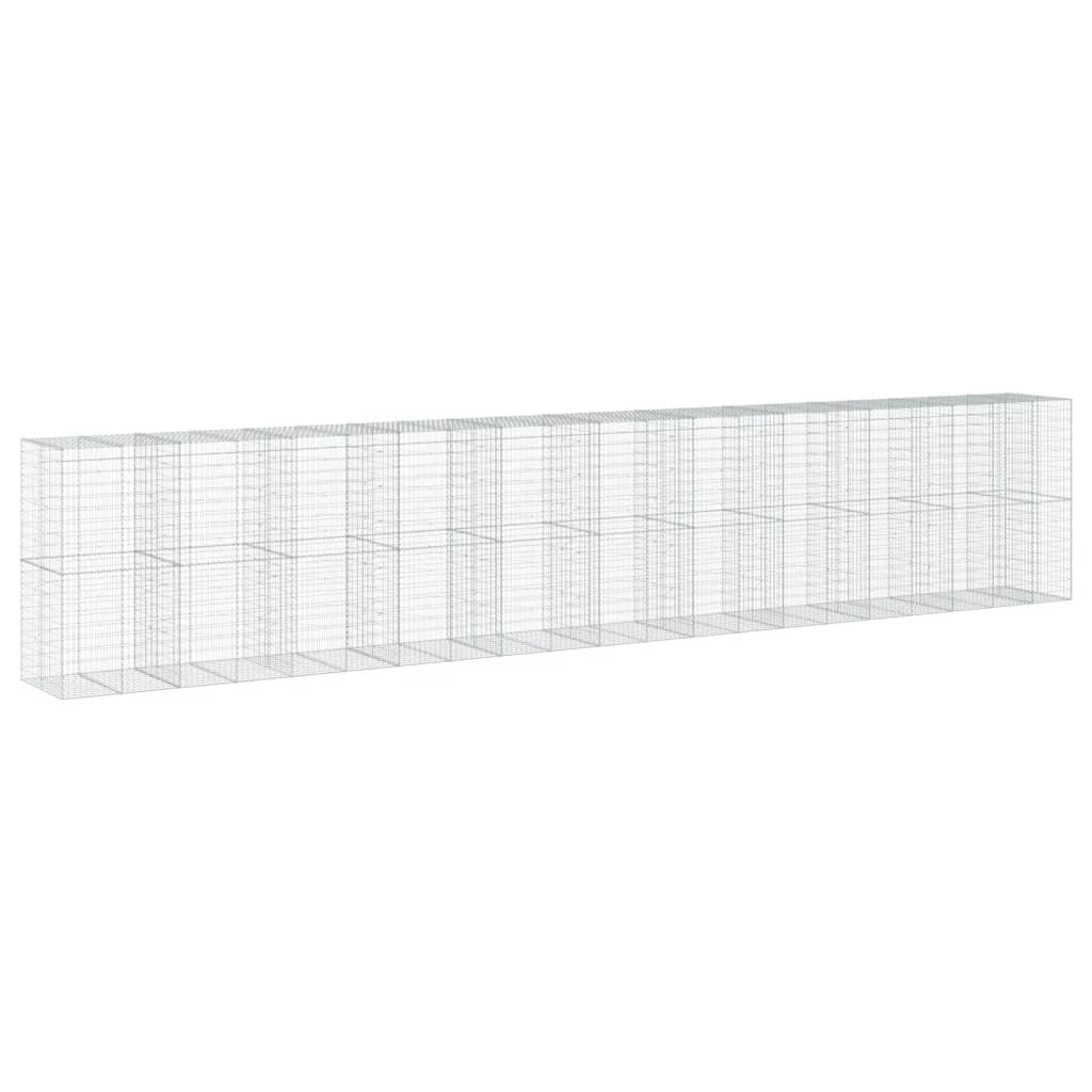 Gabionkurv med deksel 1050x100x200 cm galvanisert jern