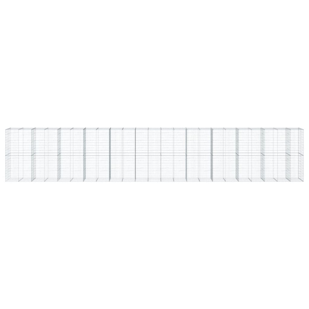 Gabionkurv med deksel 1150x100x200 cm galvanisert jern