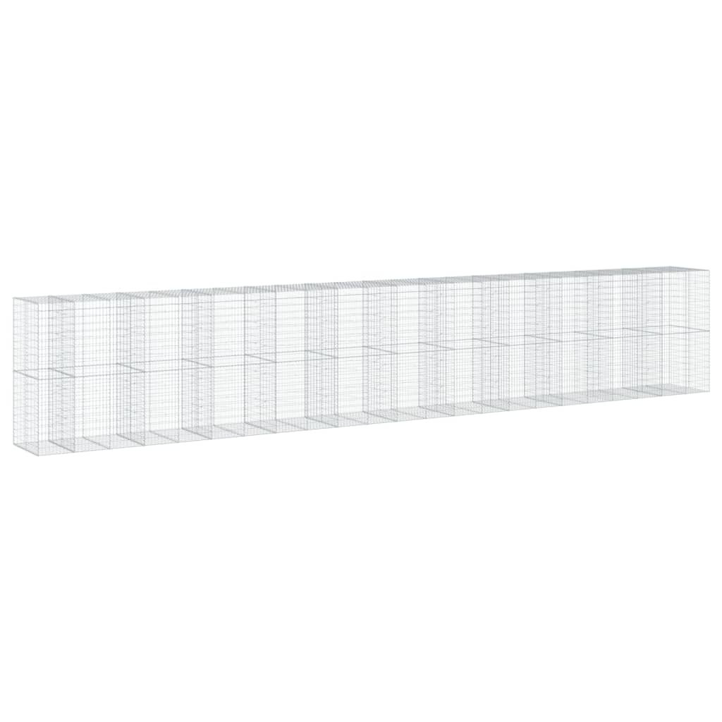 Gabionkurv med deksel 1150x100x200 cm galvanisert jern