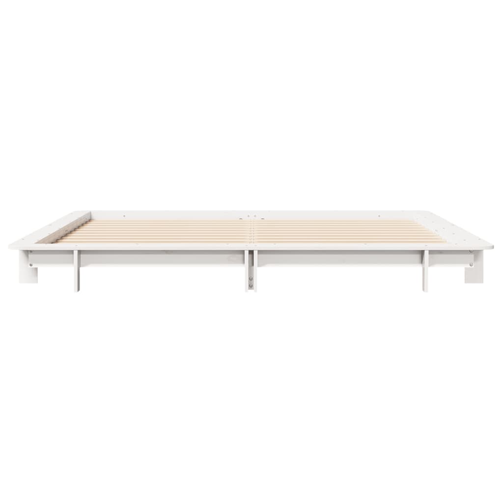Sengeramme uten madrass hvit 160x200 cm heltre furu