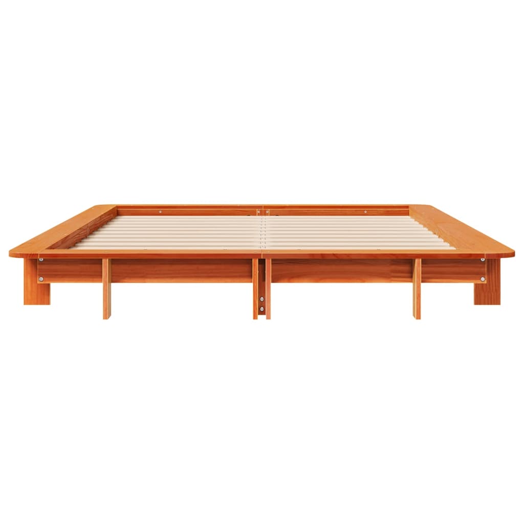 Sengeramme uten madrass voksbrun 120x200 cm heltre furu