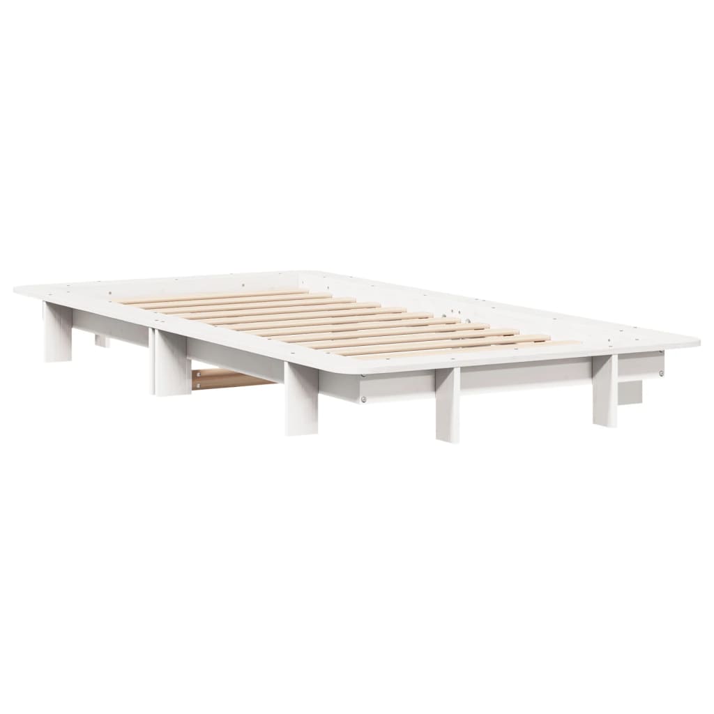 Sengeramme uten madrass hvit 100x200 cm heltre furu
